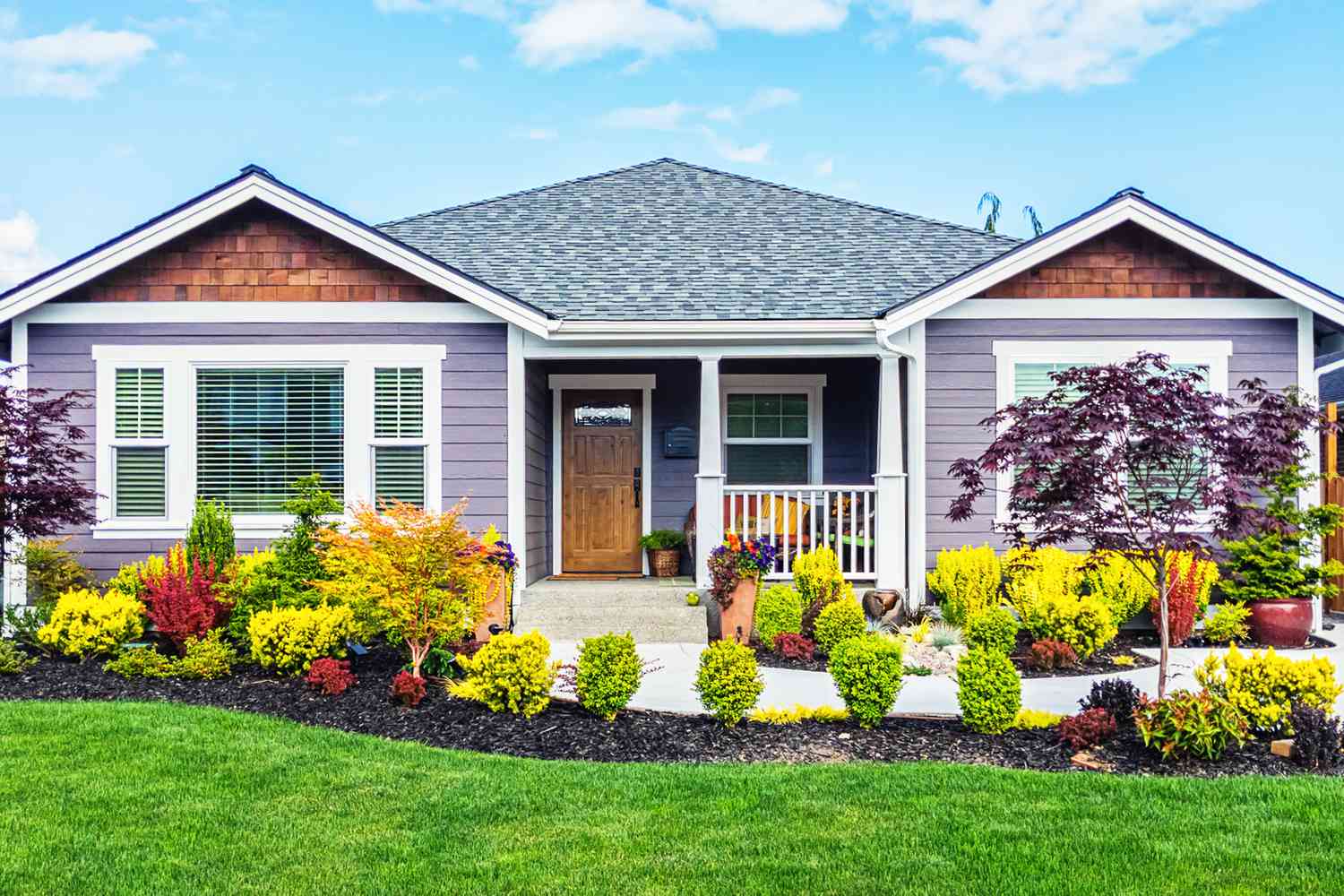 House with purple siding