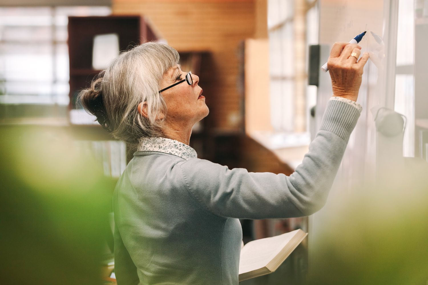 Older woman teaching