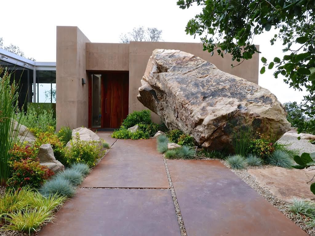 yard large rock landscape