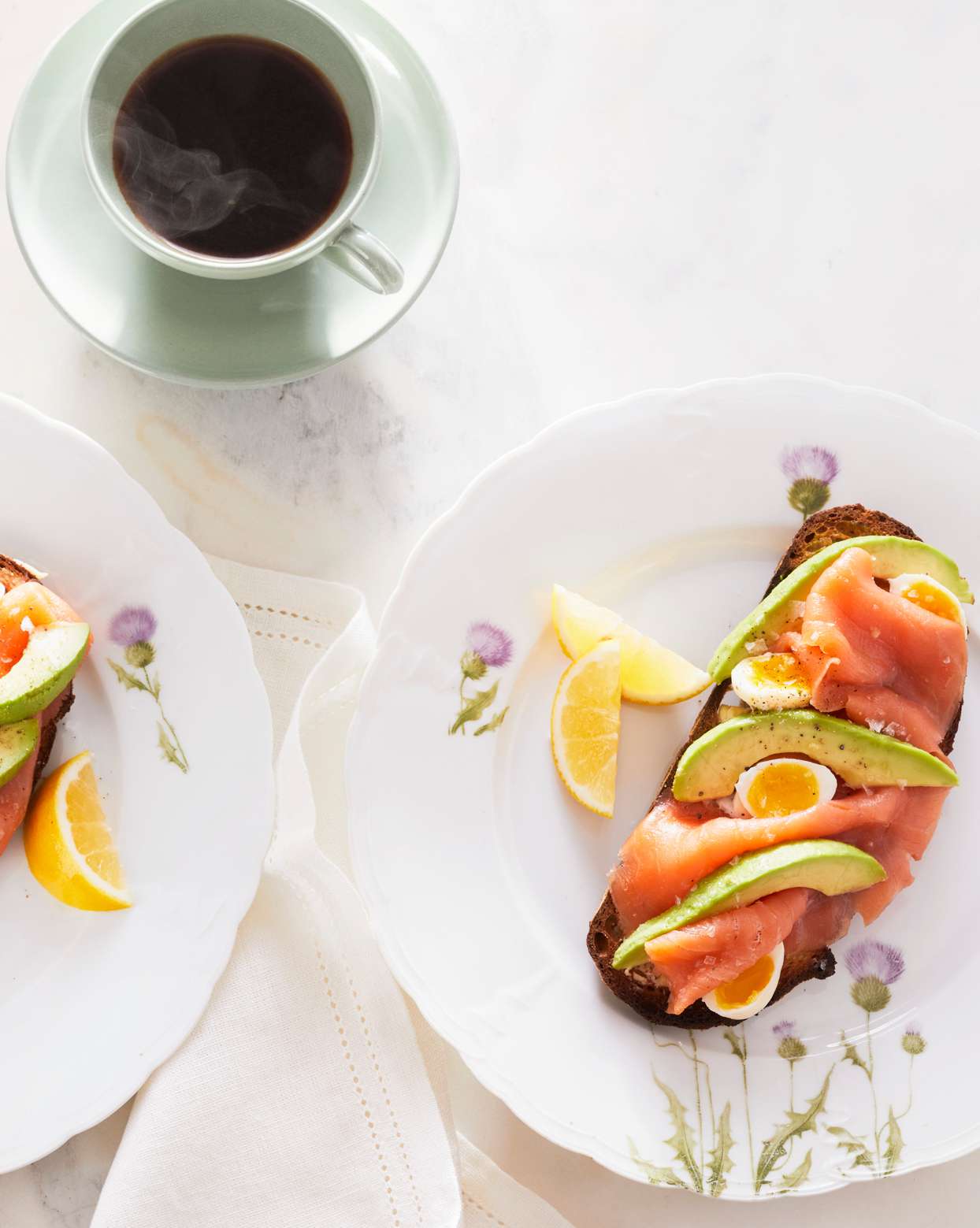 Avocado Toast With Poached Quail Eggs and Smoked Salmon