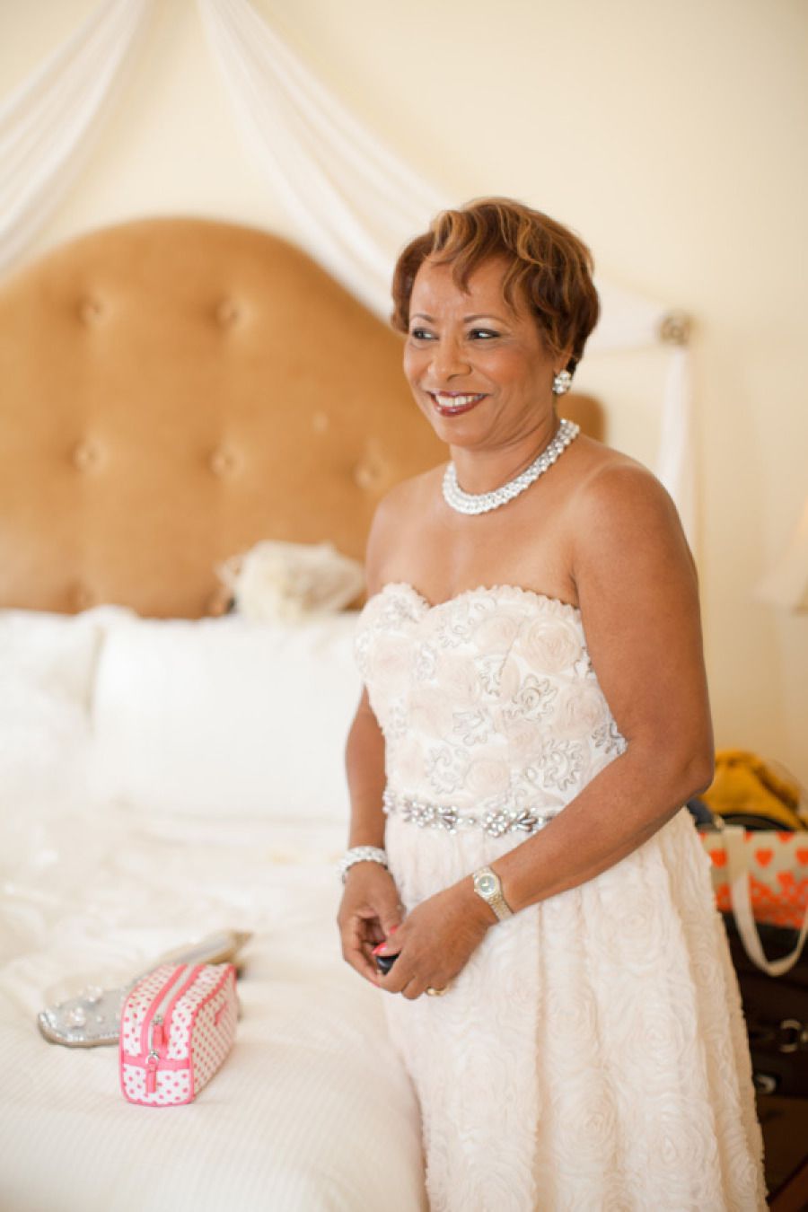 Strapless Blush Mother of the Bride Dress