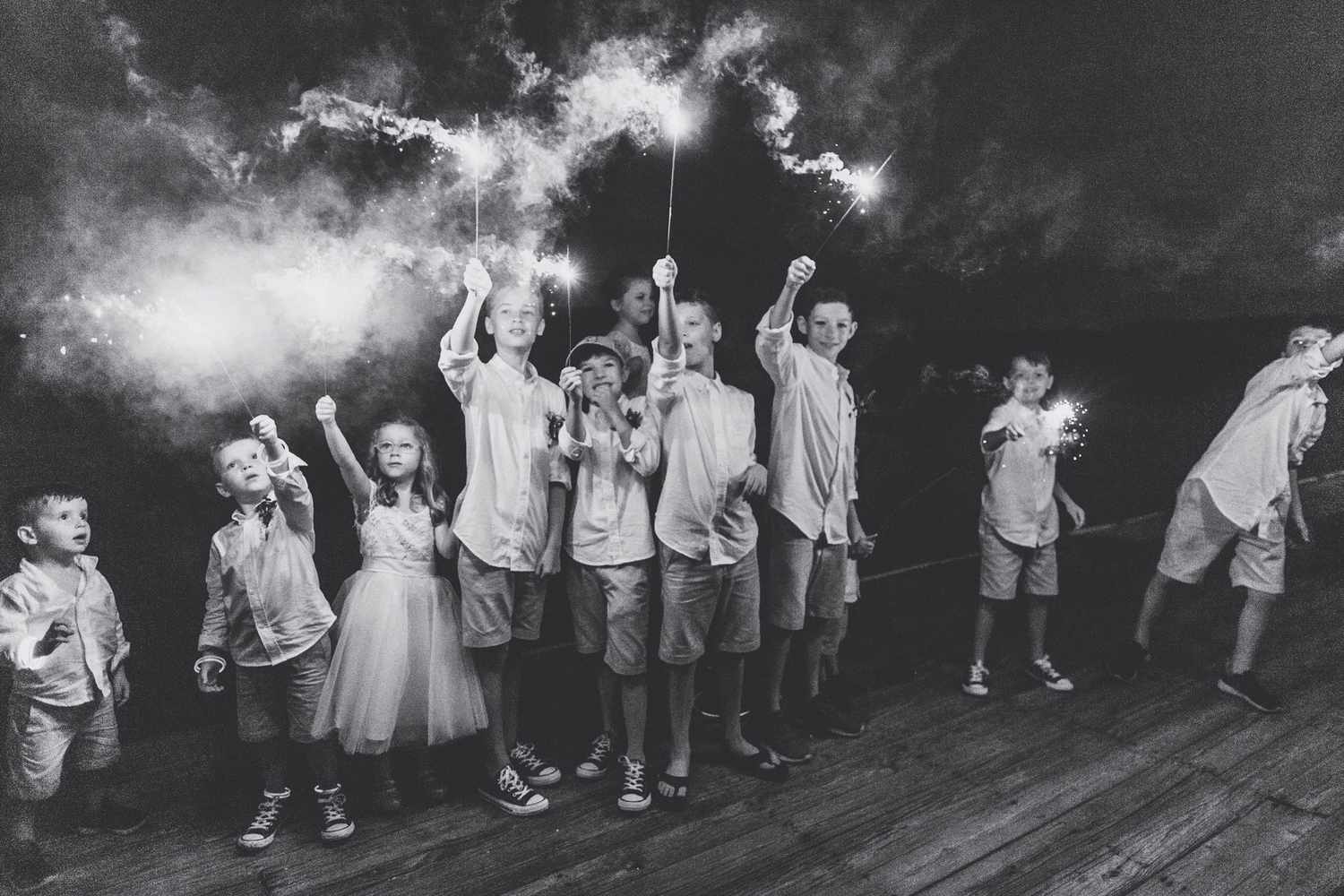 kids entertainment ideas sparklers black and white