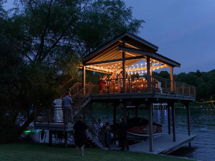 elevated gazebo idea on the lake