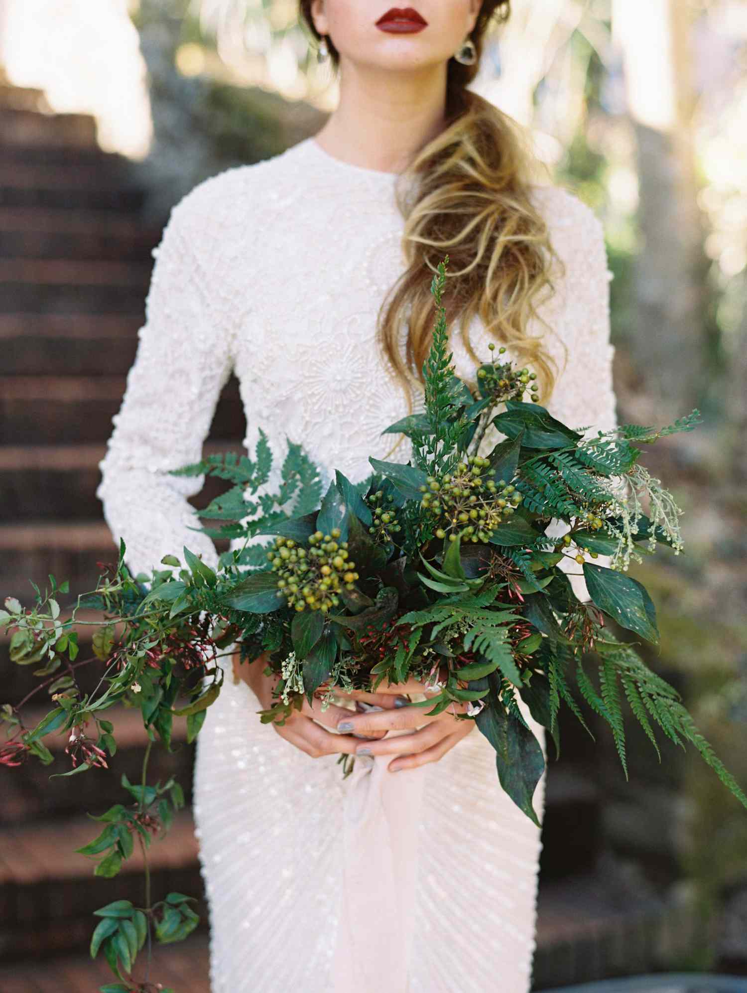 Fern Wedding Bouquet with Only Greenery
