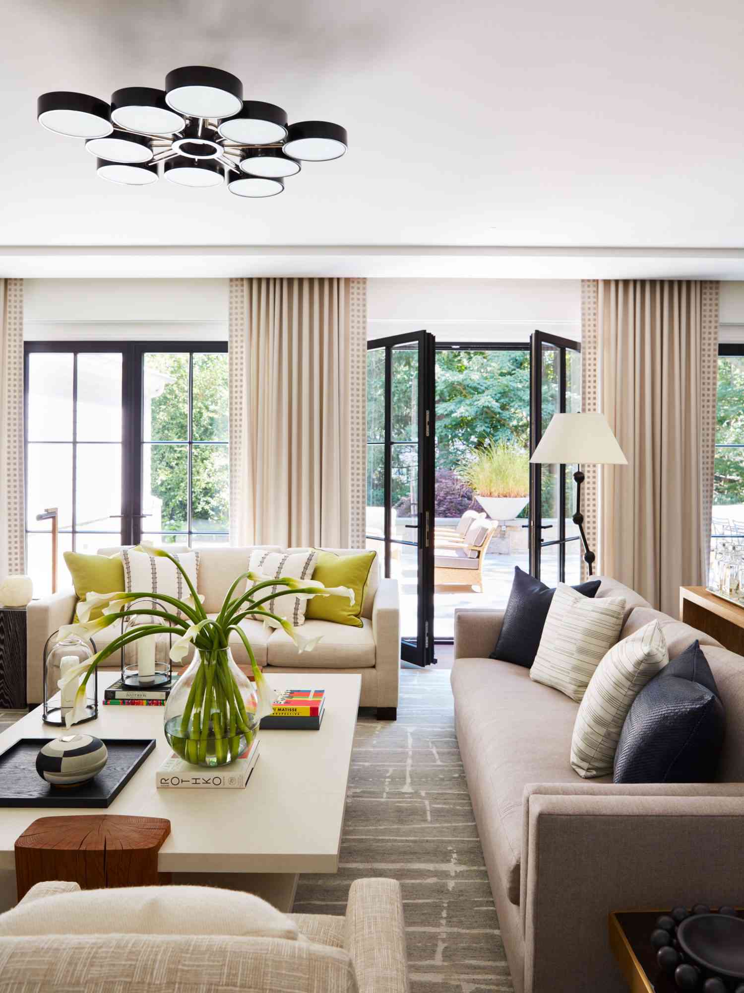 ripple fold style curtains in living room