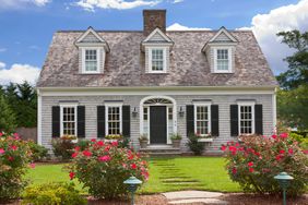 Home Exterior on Cape Cod with Flowers