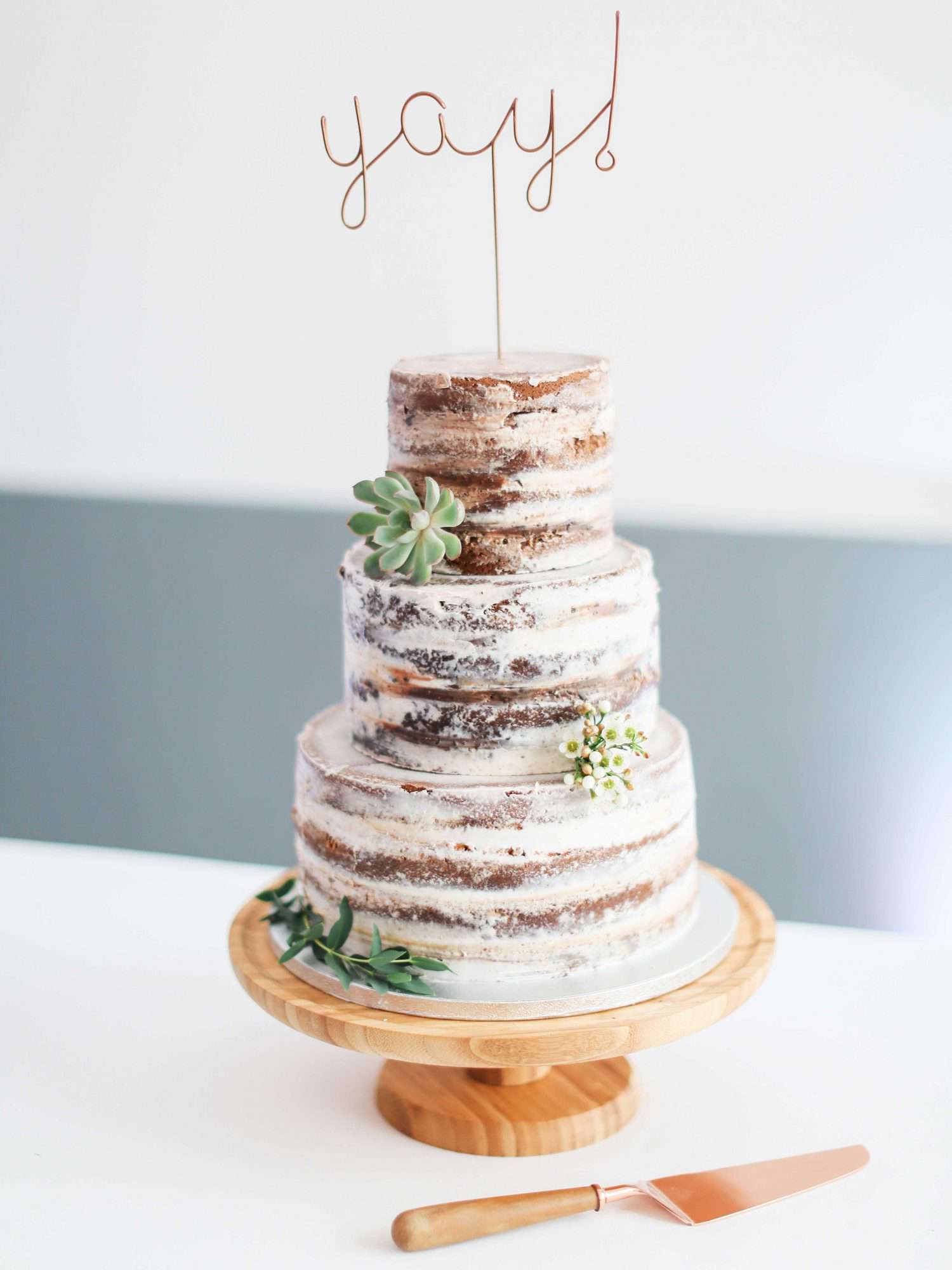 naked wedding cake