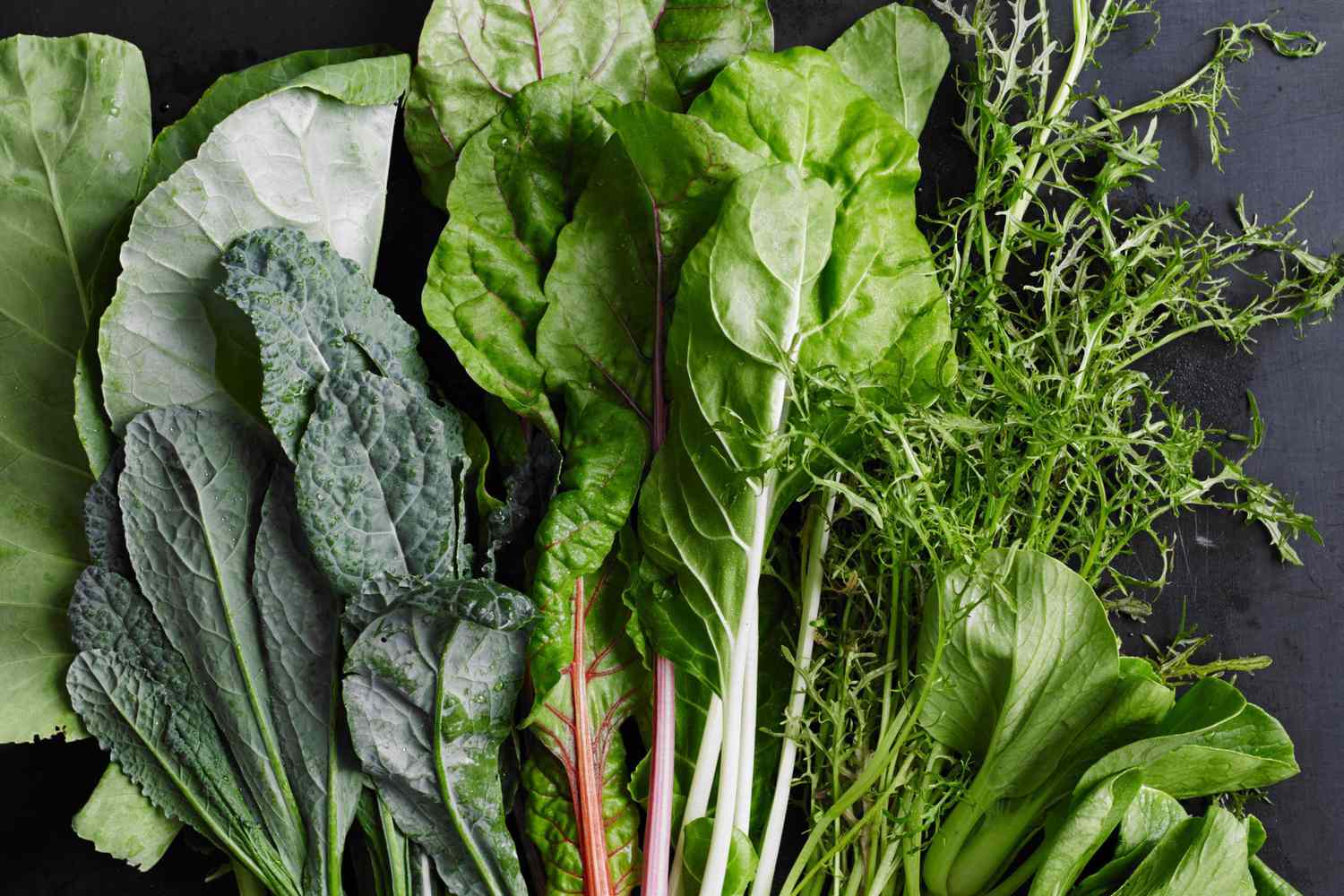 greens vegetables on surface