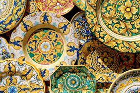 close up of Majolica Pottery