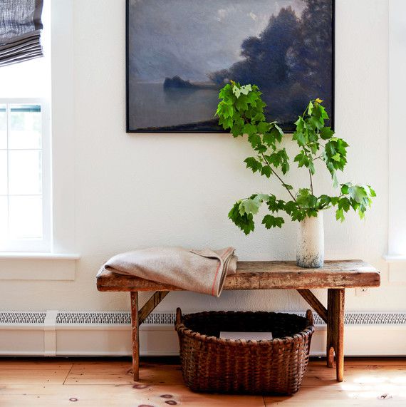 carolyn murphy home bench art plant