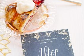 wedding after party invitation and slice of pie