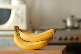ripe bananas on kitchen counter