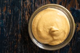 dijon mustard in a glass bowl