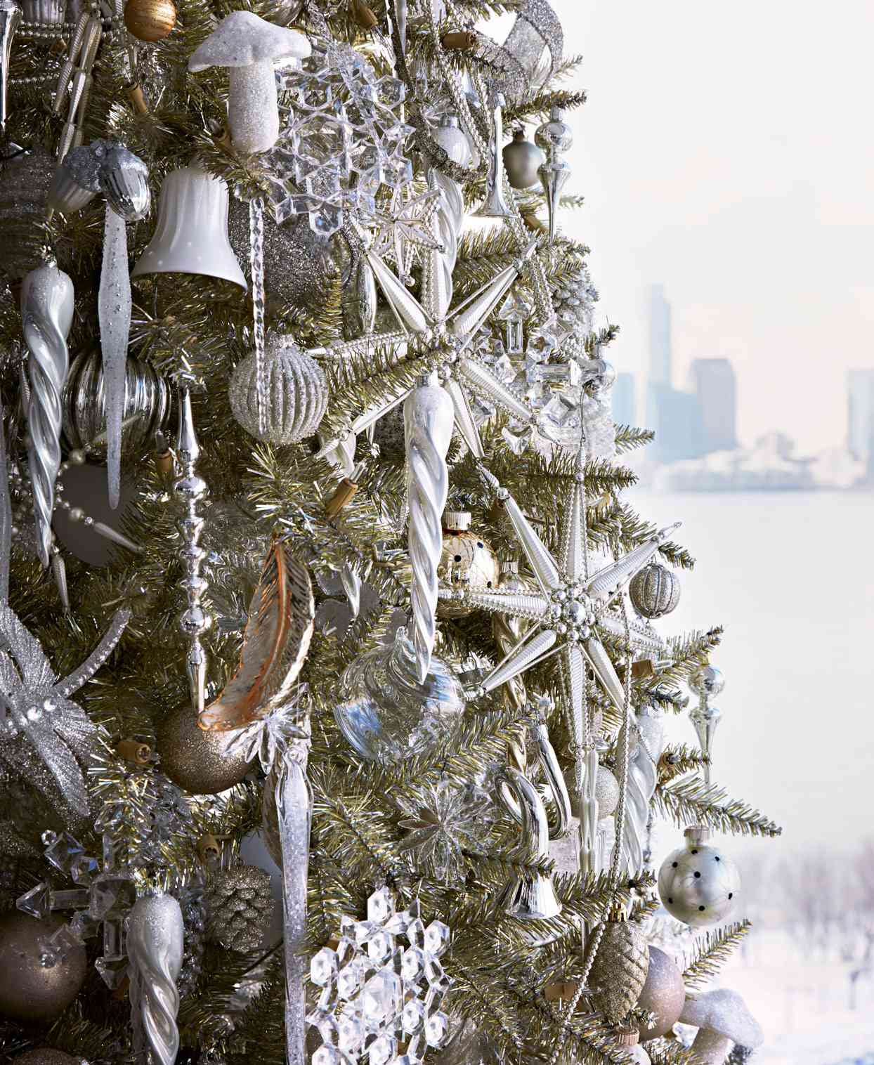 silver ornament icicles tree decorations
