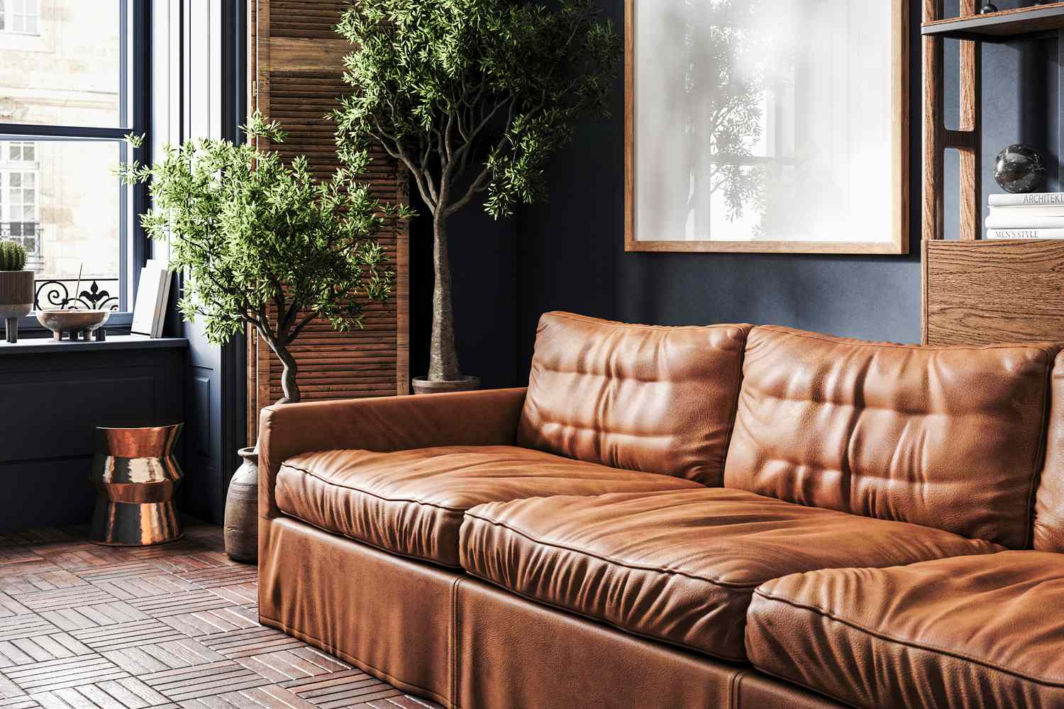 Brown Leather sofa 