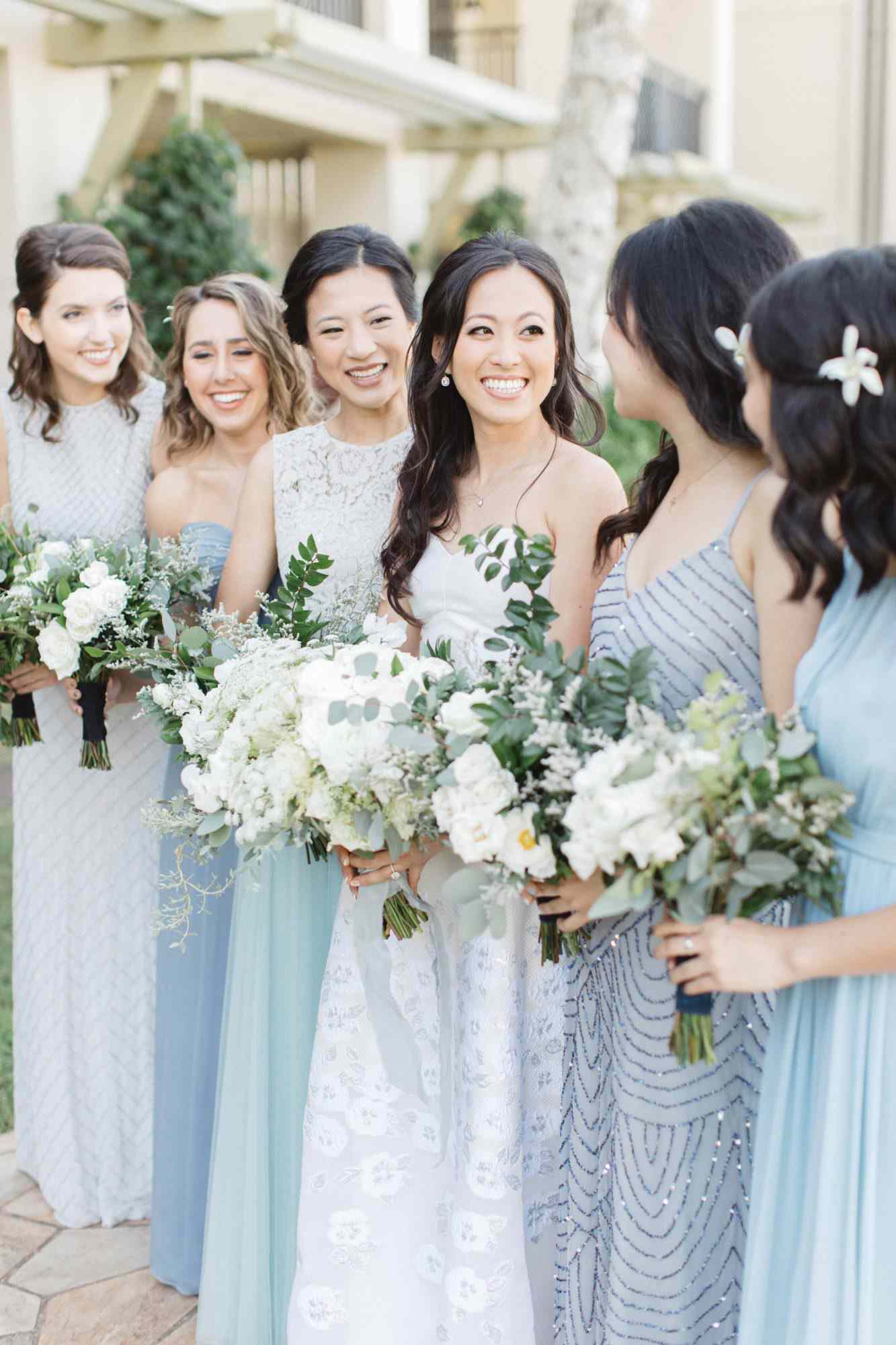 blue bridesmaids