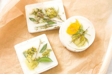 dried pressed flower soap bars