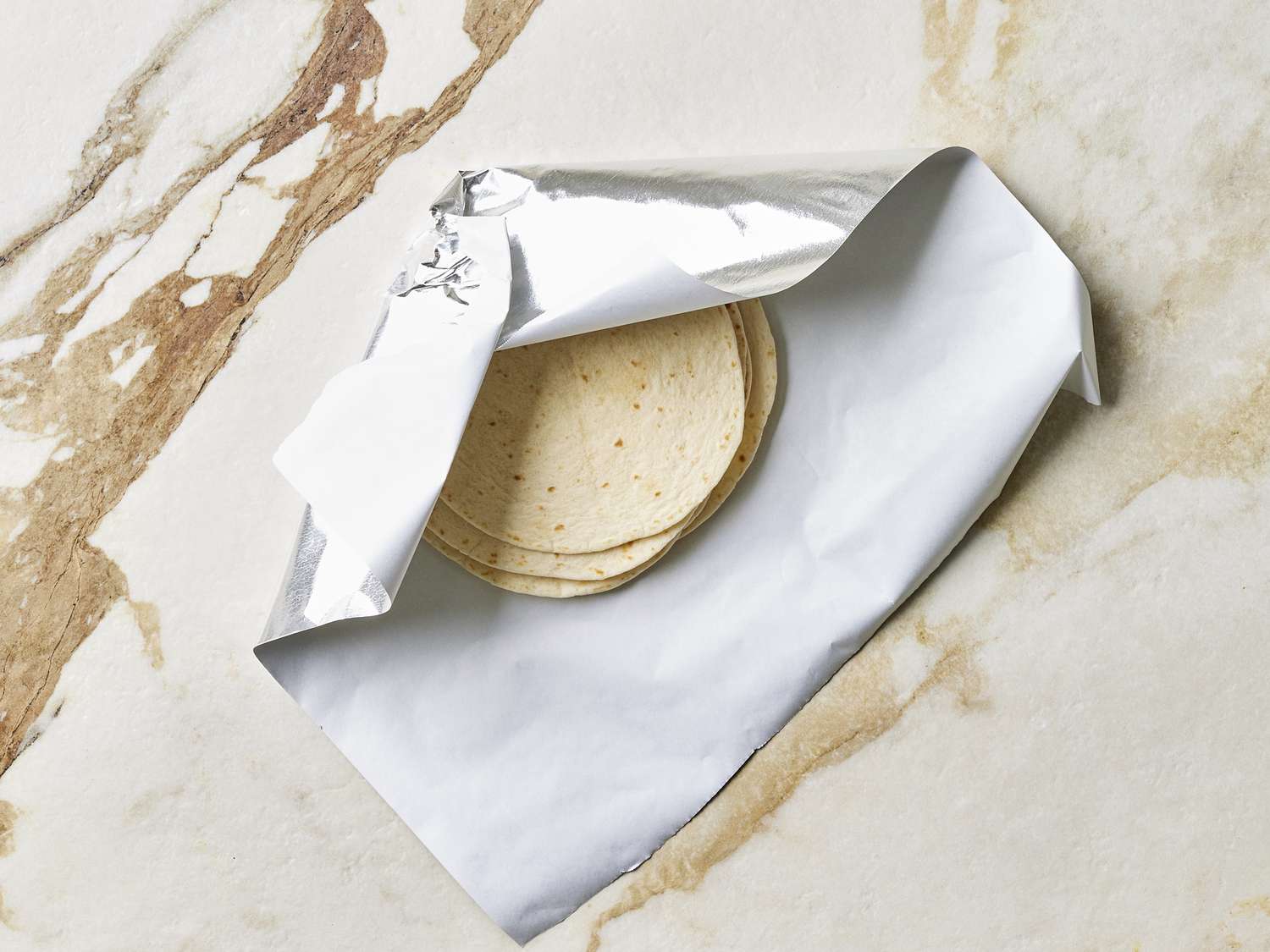 Tortillas in foil