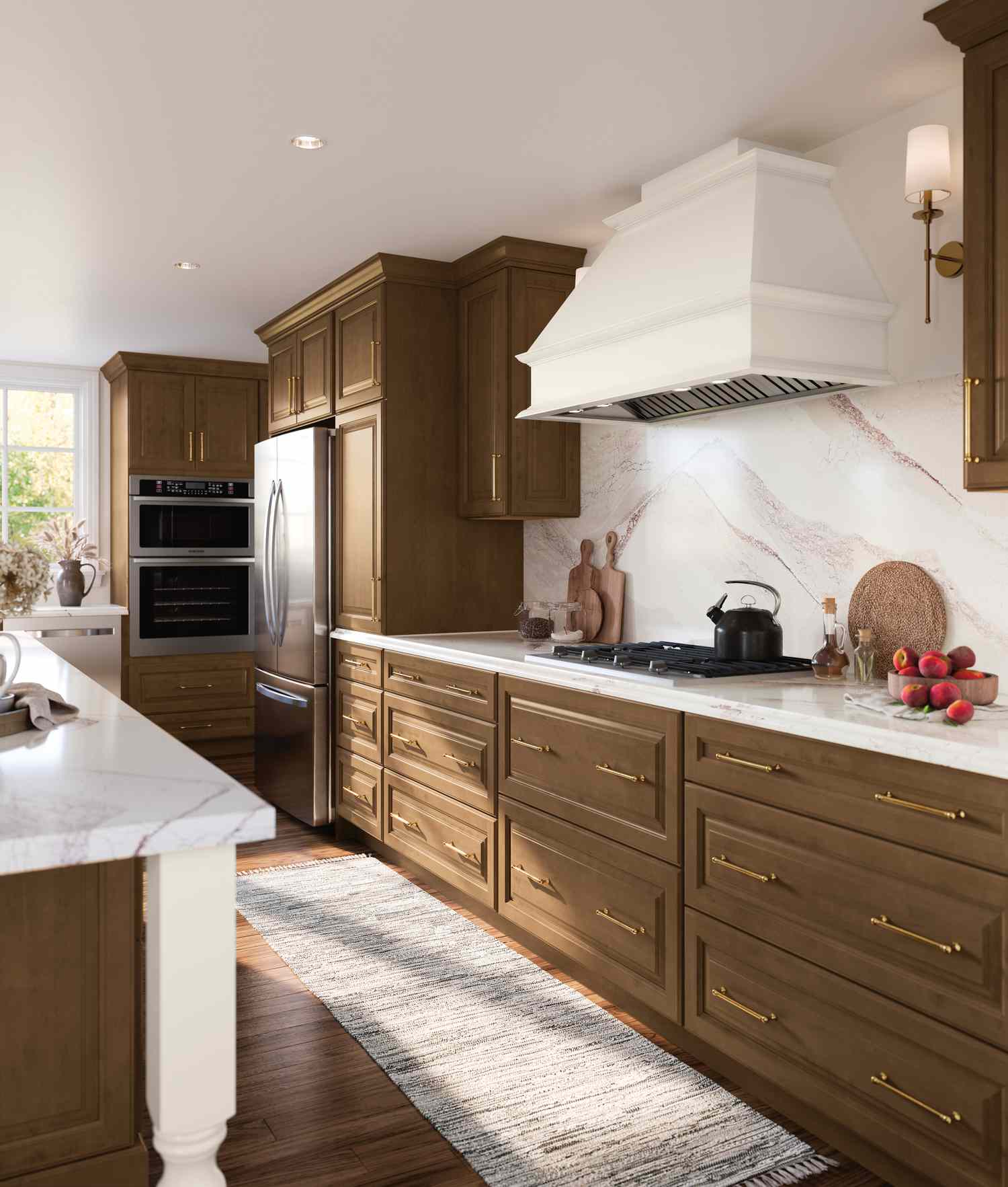 Kitchen with inset cabinets