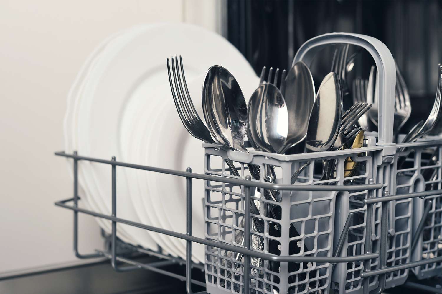 Flatware in dishwasher