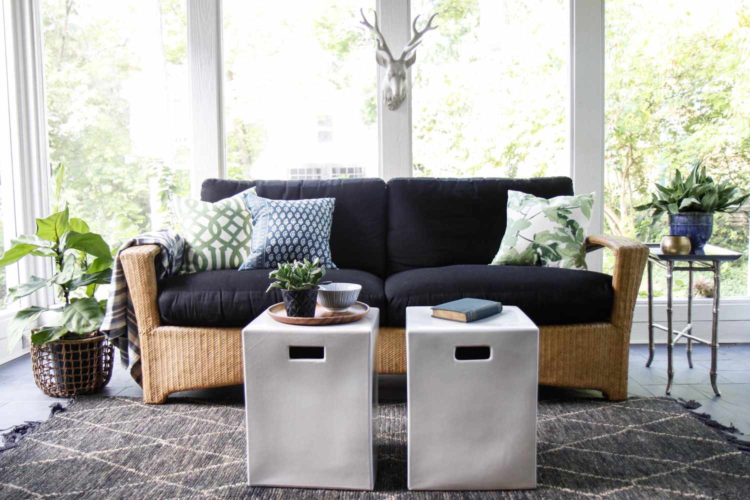 Enclosed Porch with Container Plants