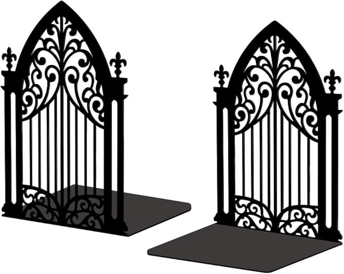 black metal bookends