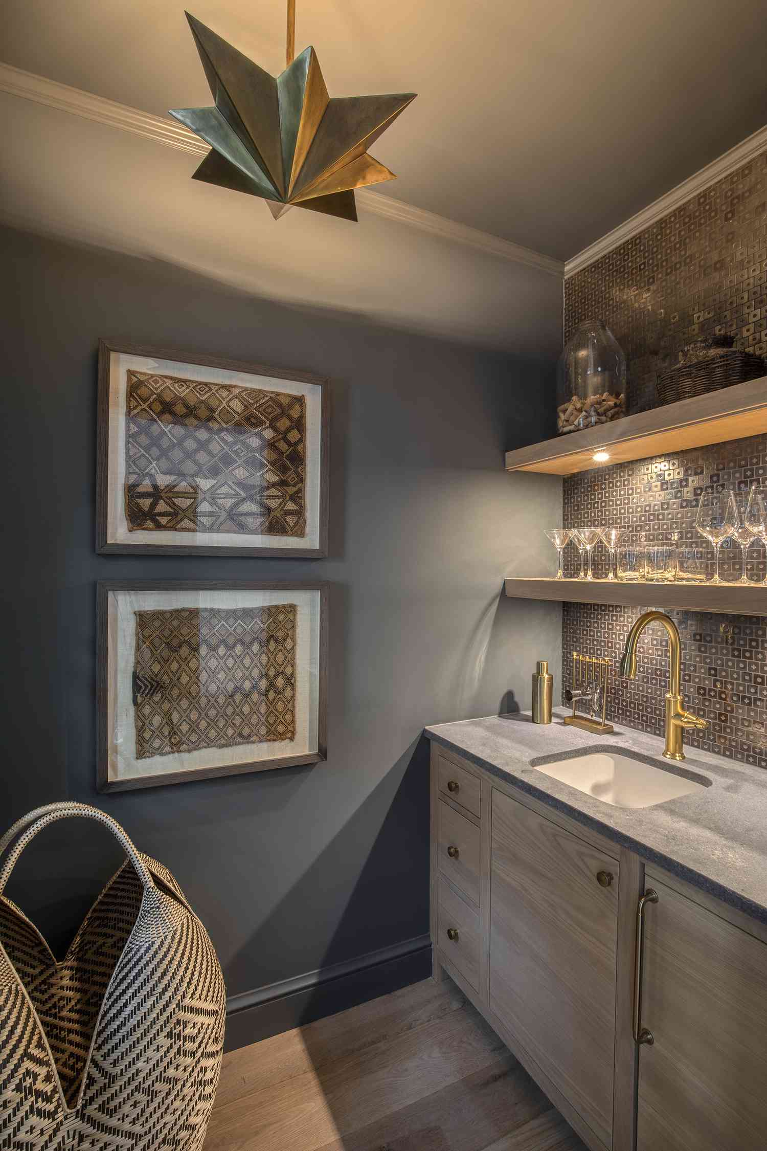 Sleek and Modern Basement Bar