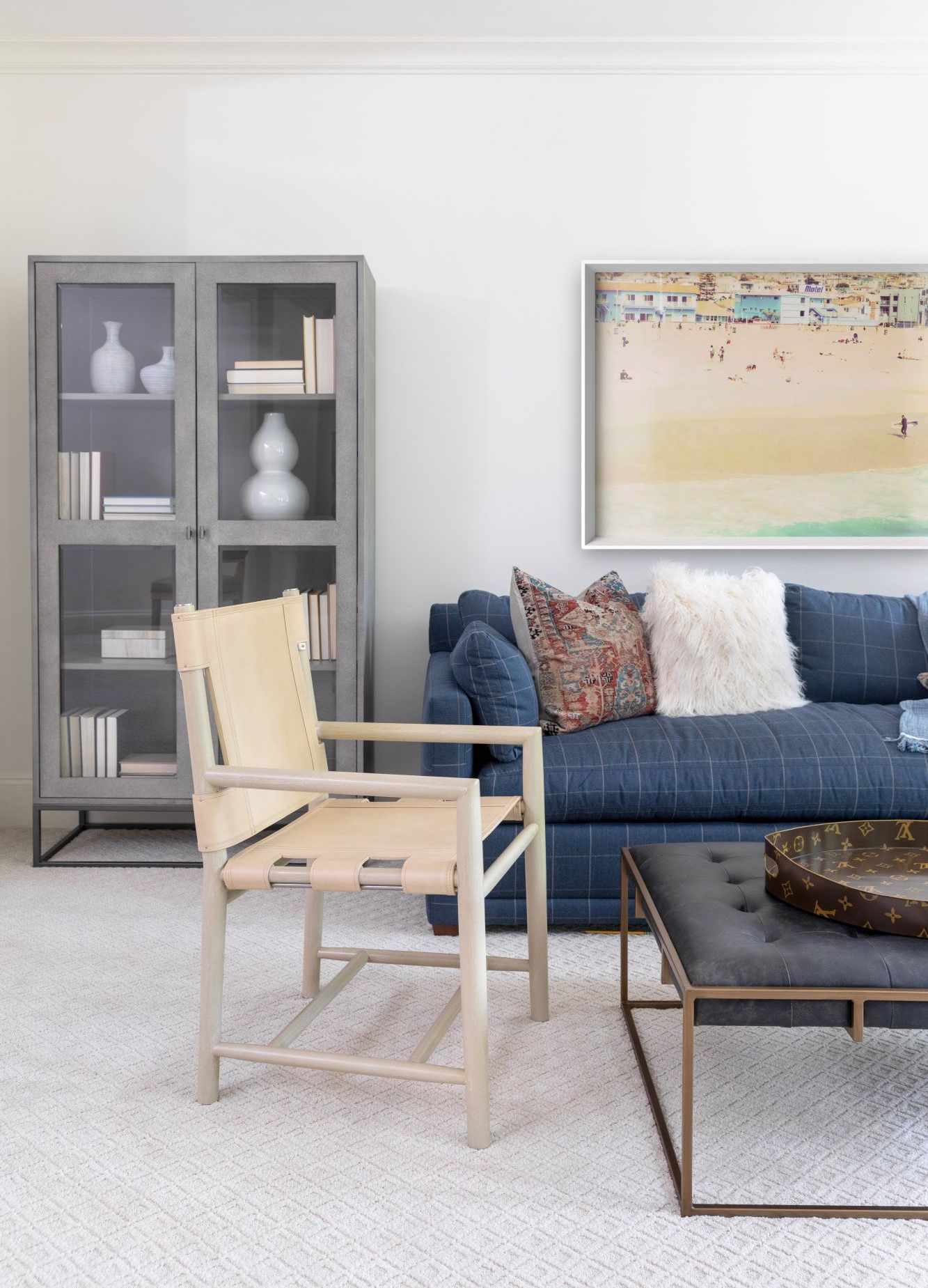 white basement with cool tones