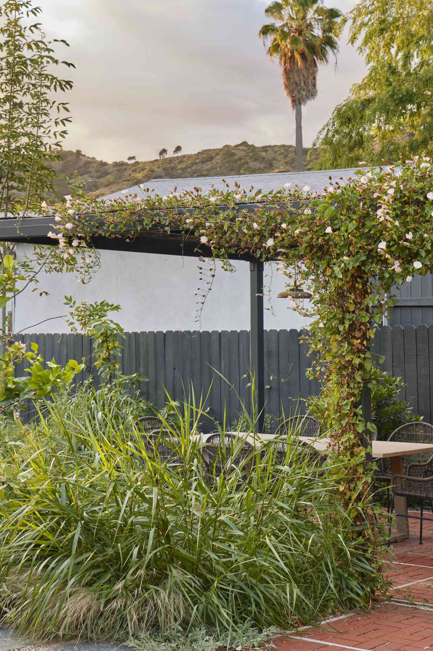 green fence in California home
