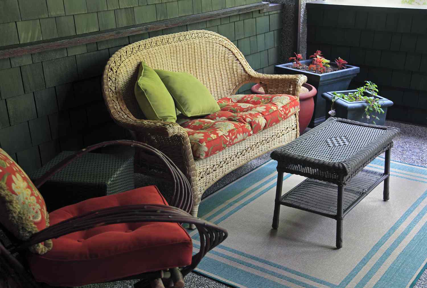 Comfortable Outdoor Furniture On The Front Porch