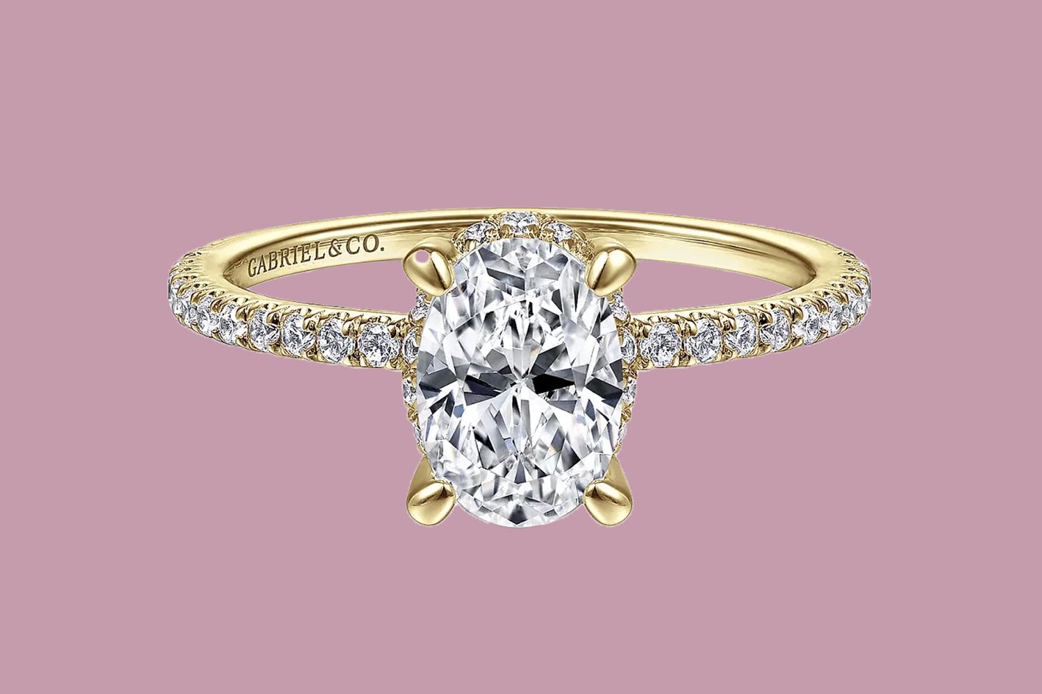Hart - 14K Yellow Gold Hidden Halo Oval Diamond Engagement Ring