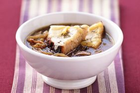 freezable French onion soup recipe in a bowl