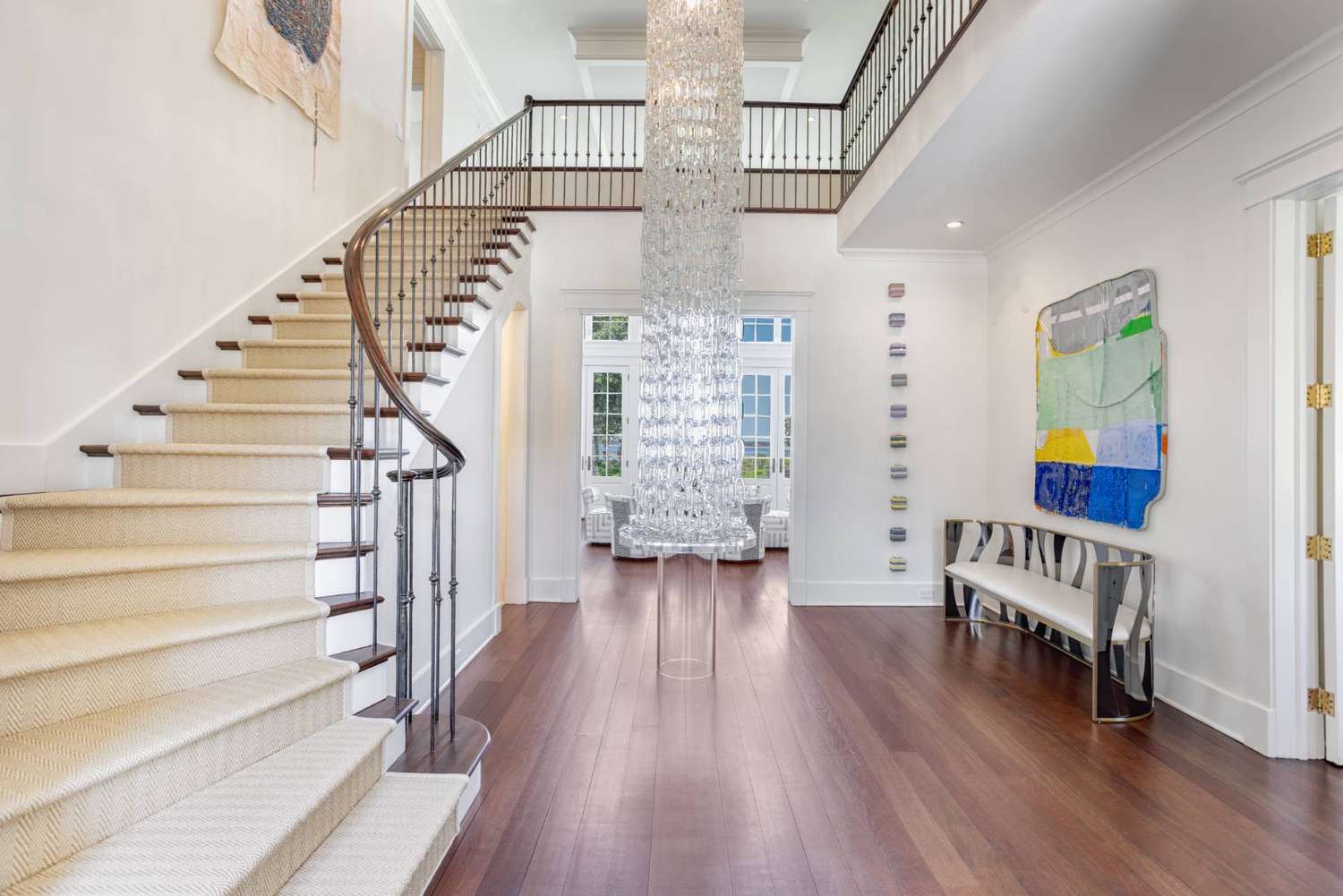 Winding Wood Railing and Slim Spindles