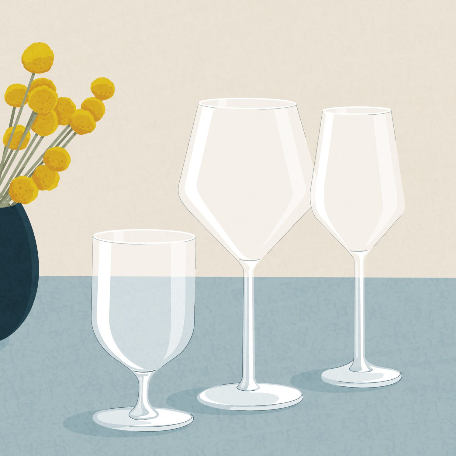 setting the table glasses