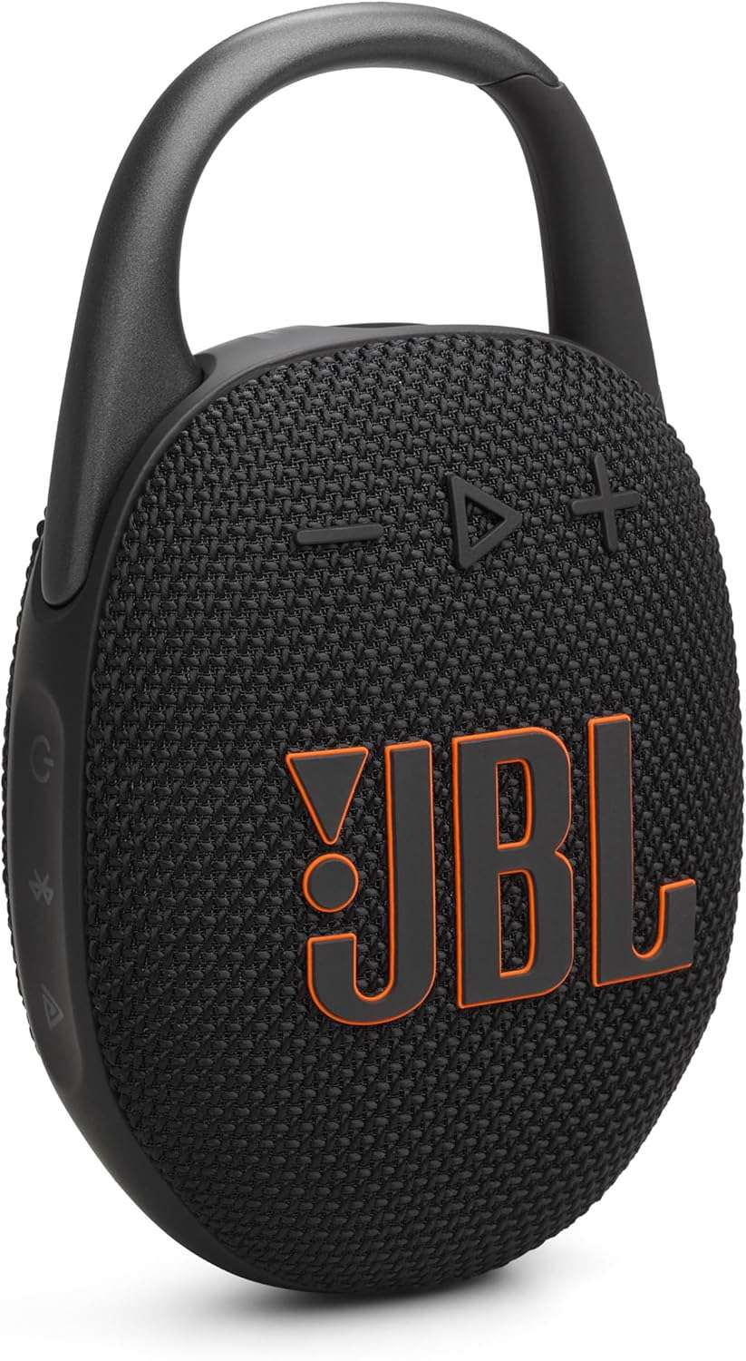 Portable JBL speaker with a handle and control buttons