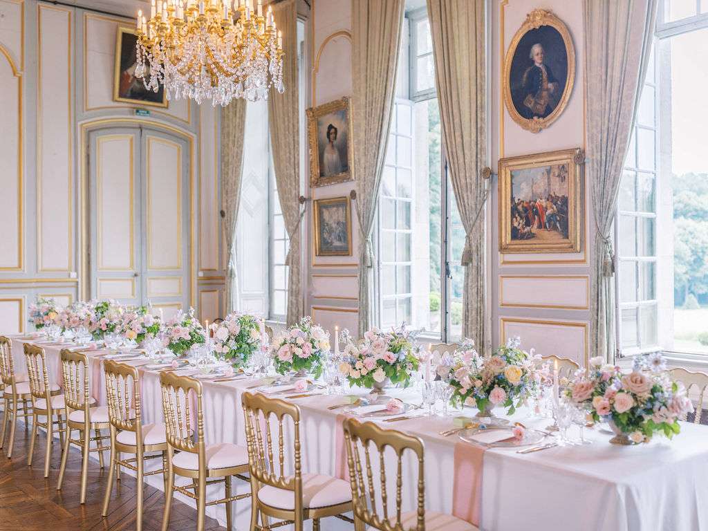 chateau wedding dining room