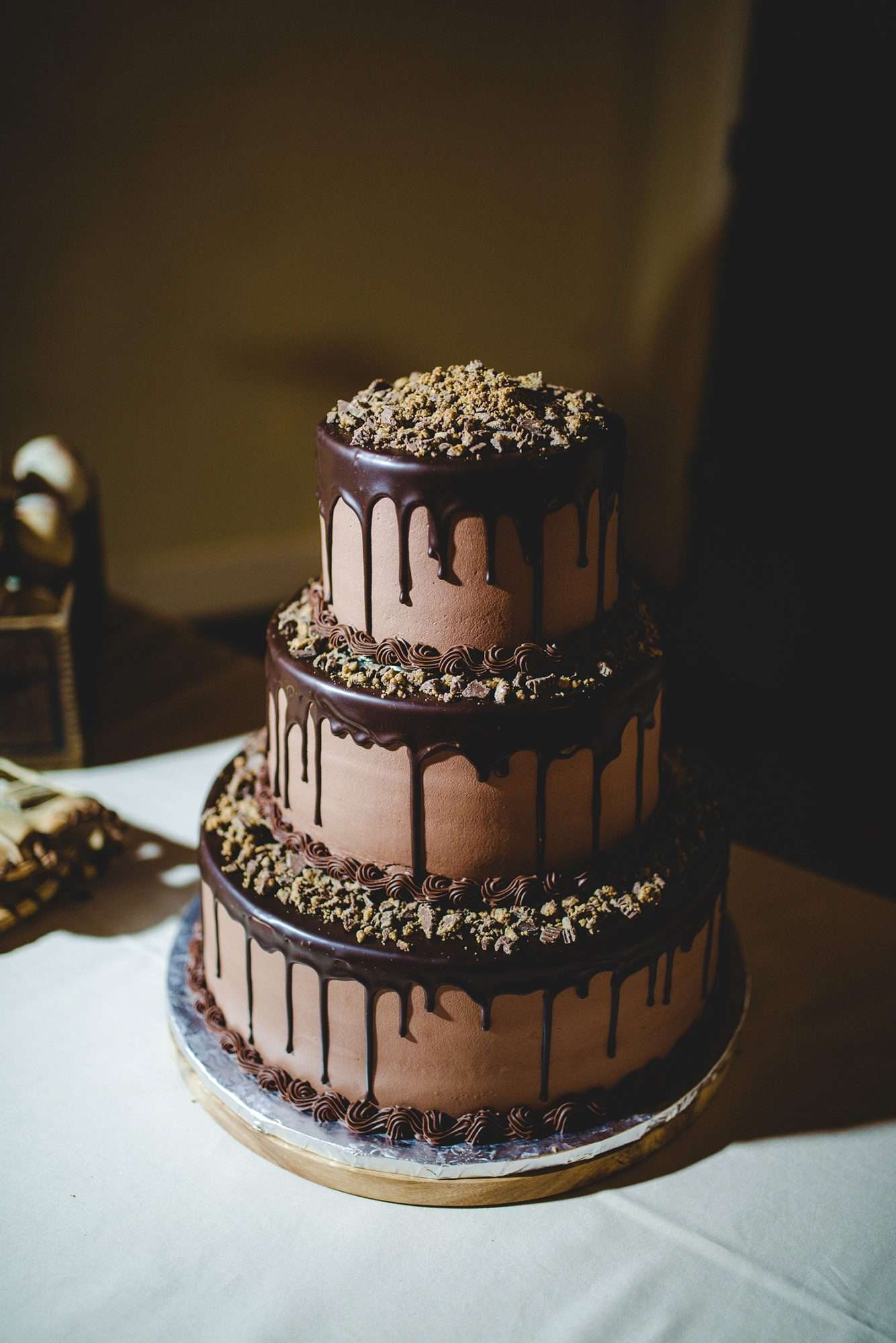 tiered chocolate drip cake
