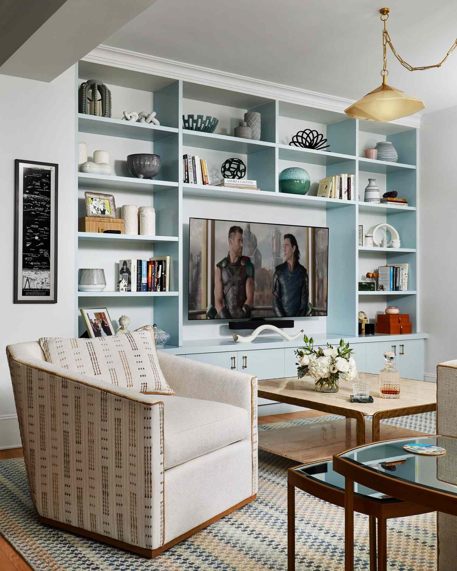 TV in a built in cabinet