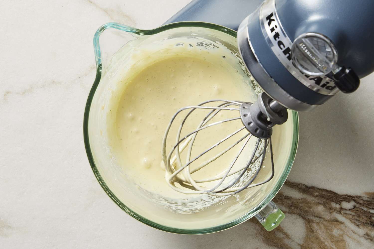 Wet ingredients in stand mixer