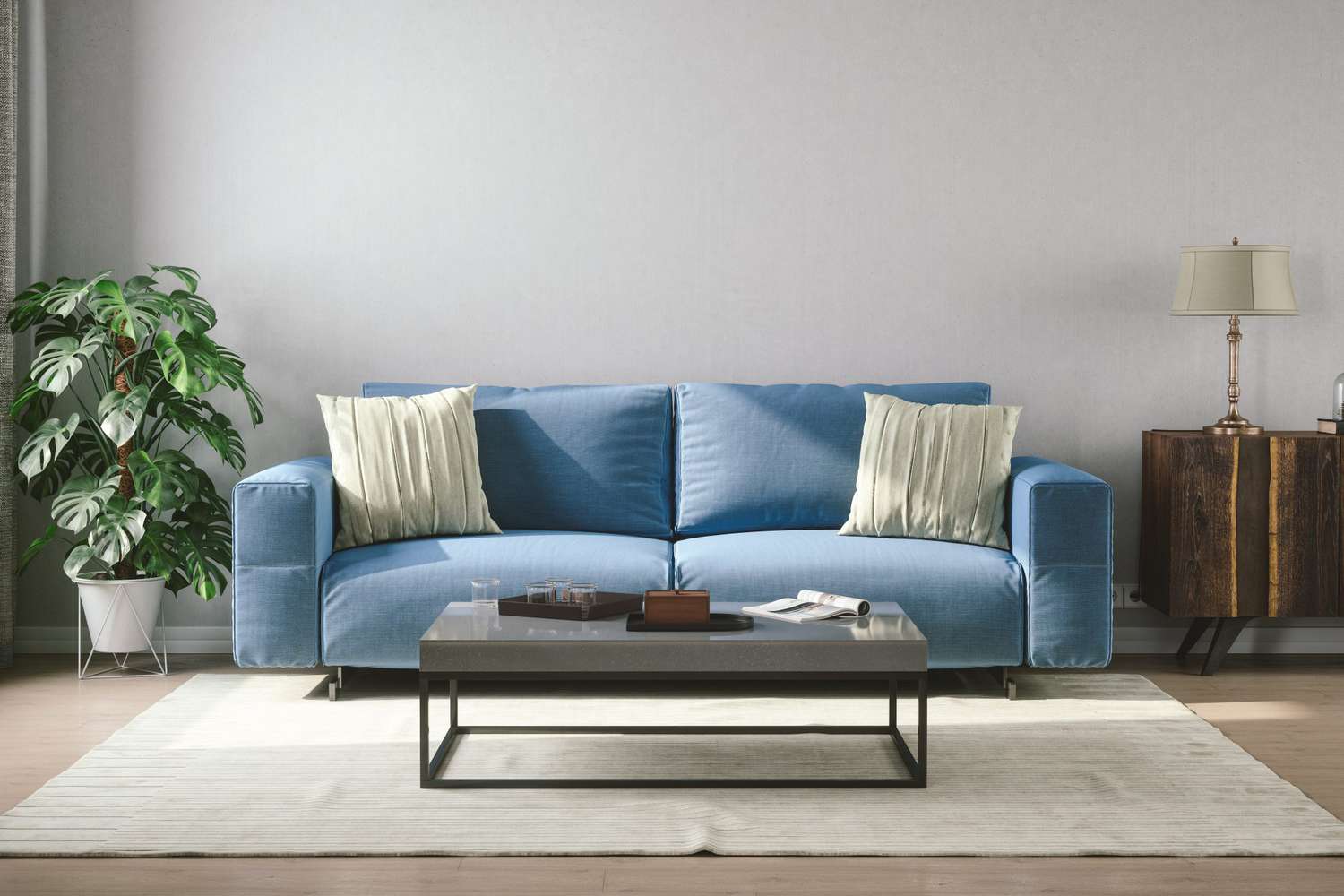 Interior of a vintage style living room.