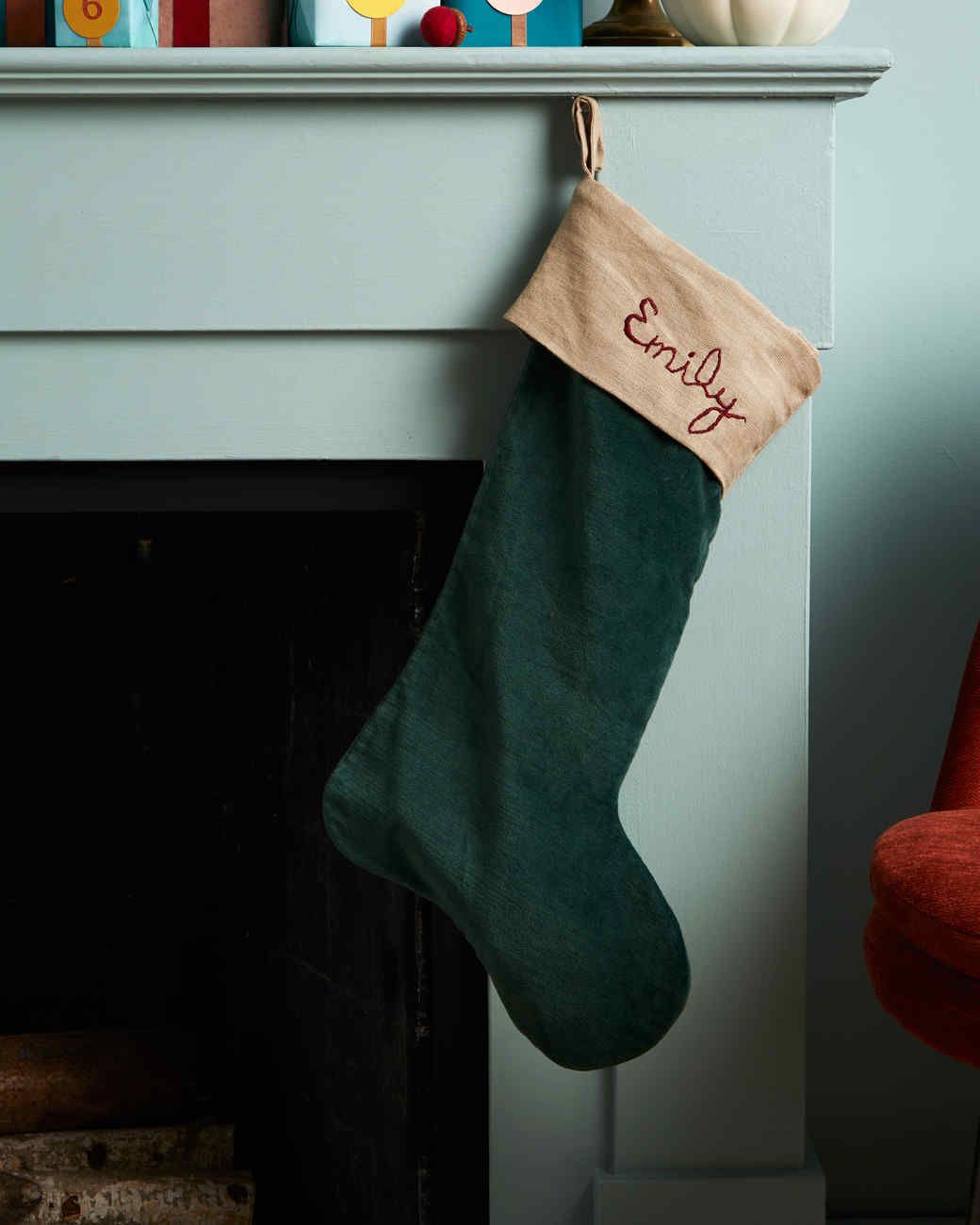 mantle blue wall stocking
