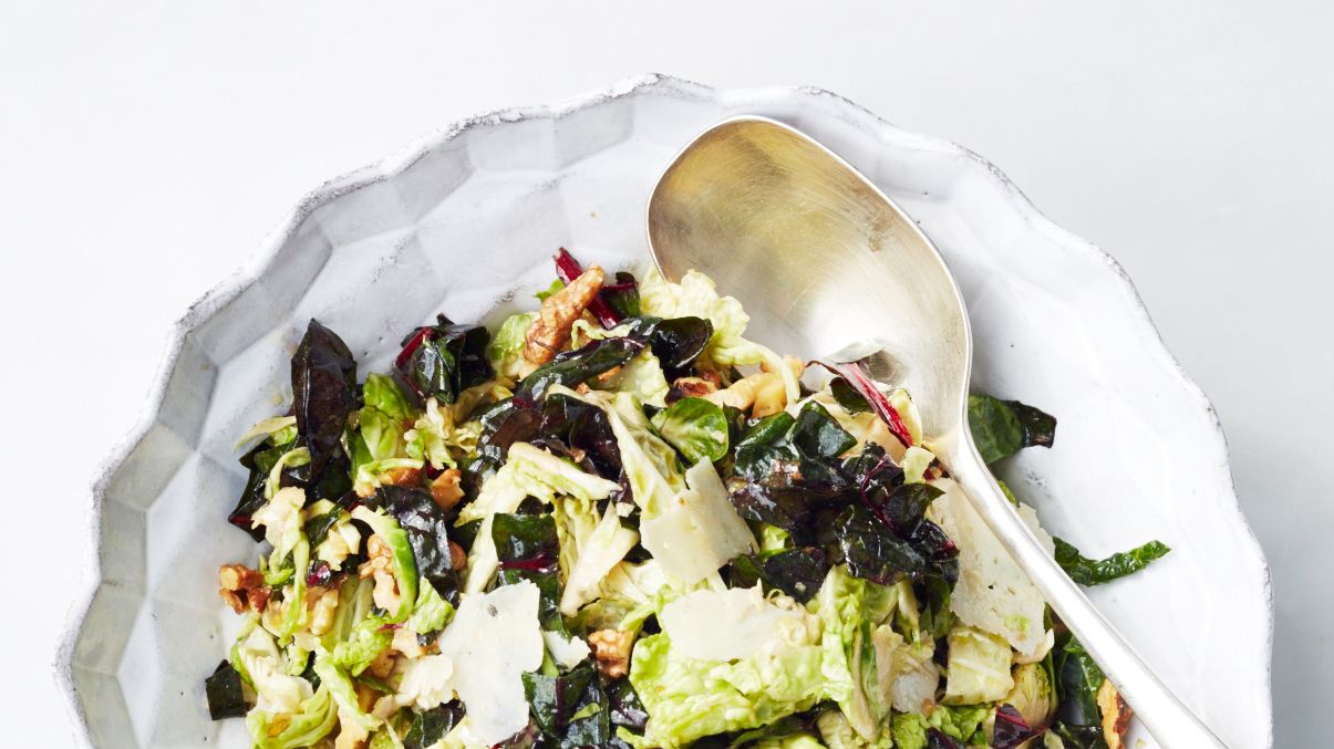 Swiss Chard, Cabbage, and Brussels Sprout Salad