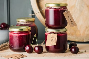 Homemade cherry jam 