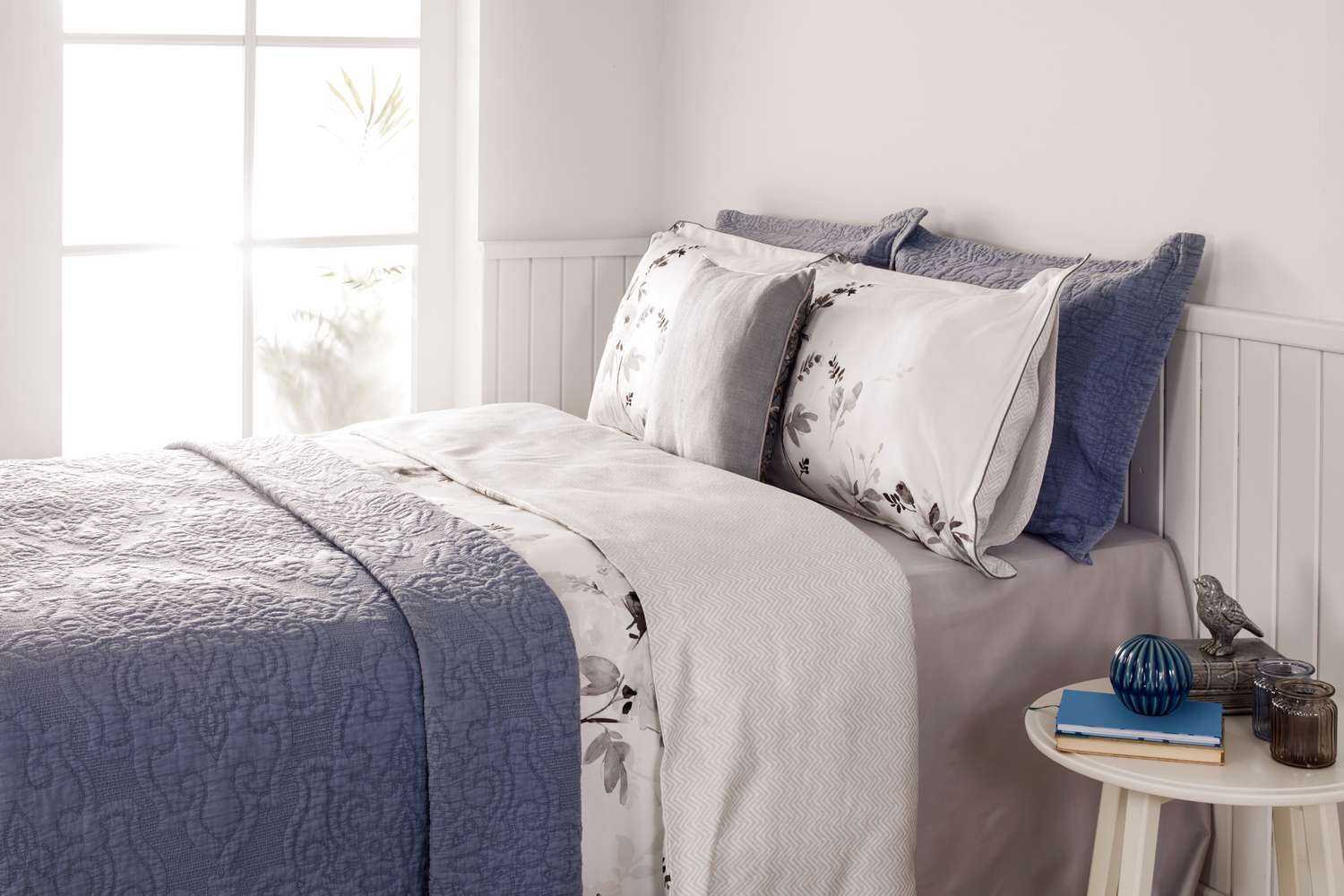 bed with quilt