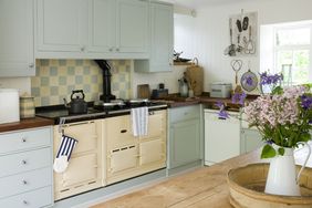 Old-fashioned stove in kitchen