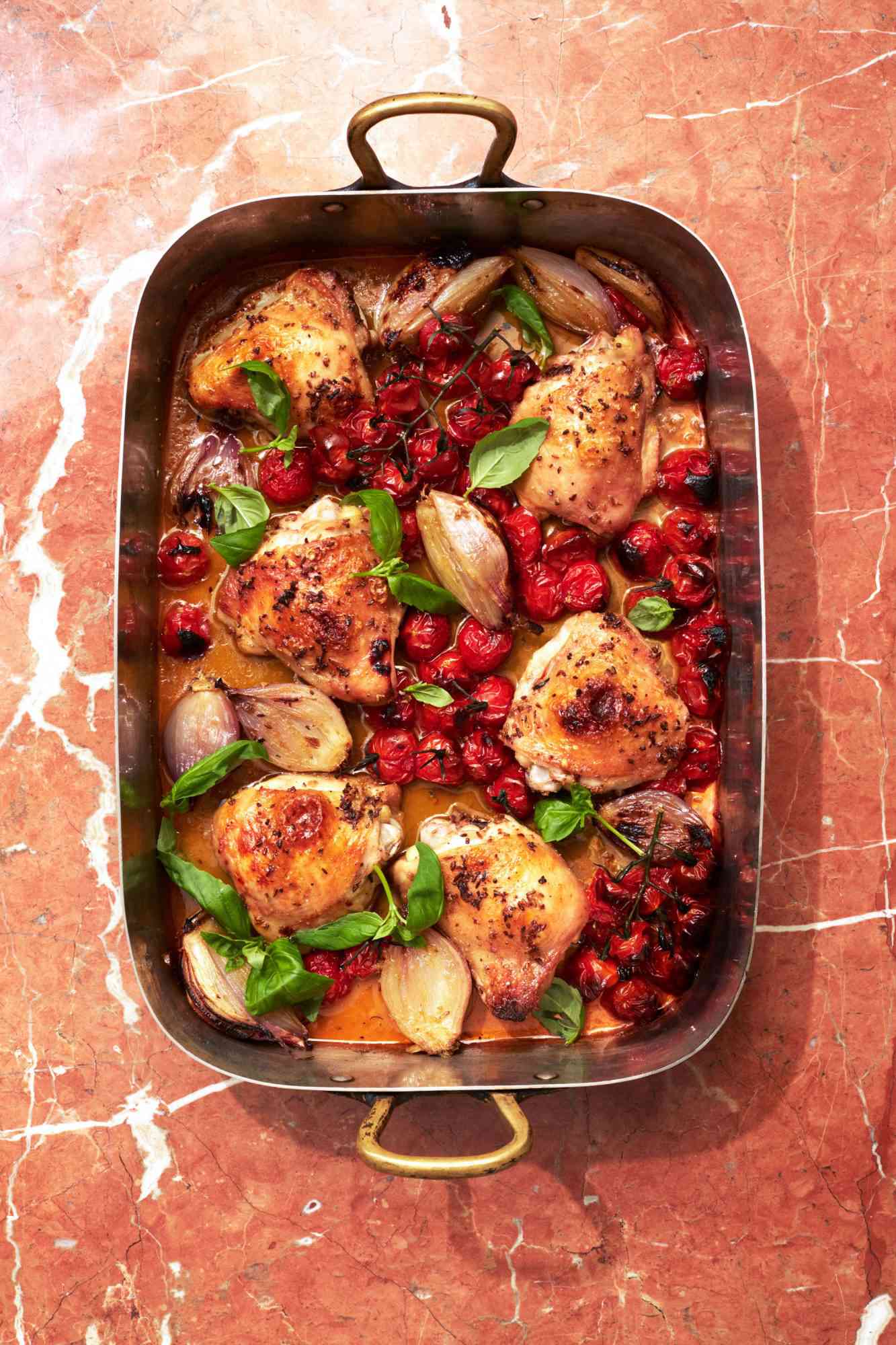 Easy Chicken Thighs with Cherry Tomatoes