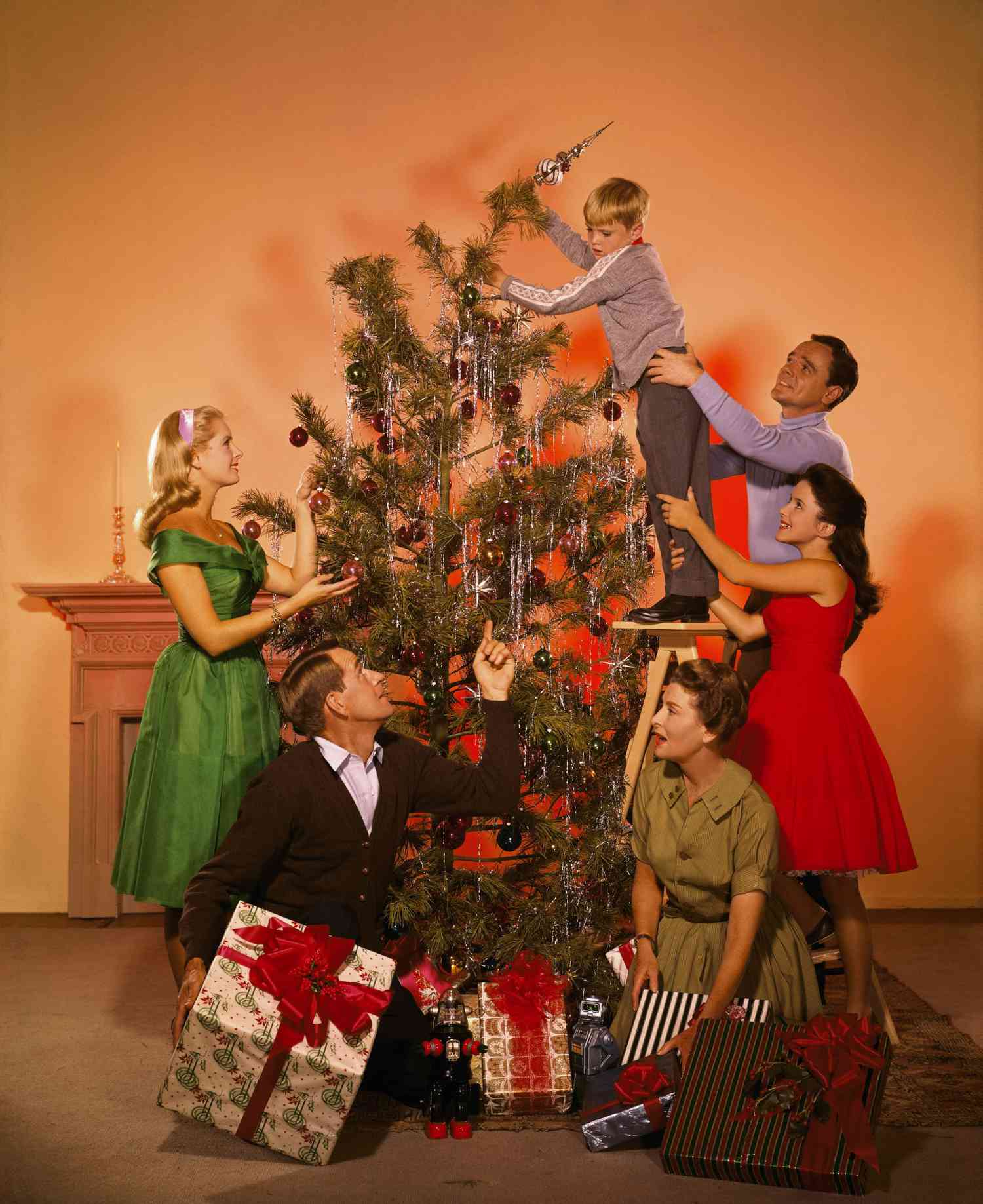 The National Velvet family for the big day. Lori Martin, Ann Doran, James McCallion, Arthur Space, Carole Wells and Joey Scott star in the Metro-Goldwyn-Mayer Television series.