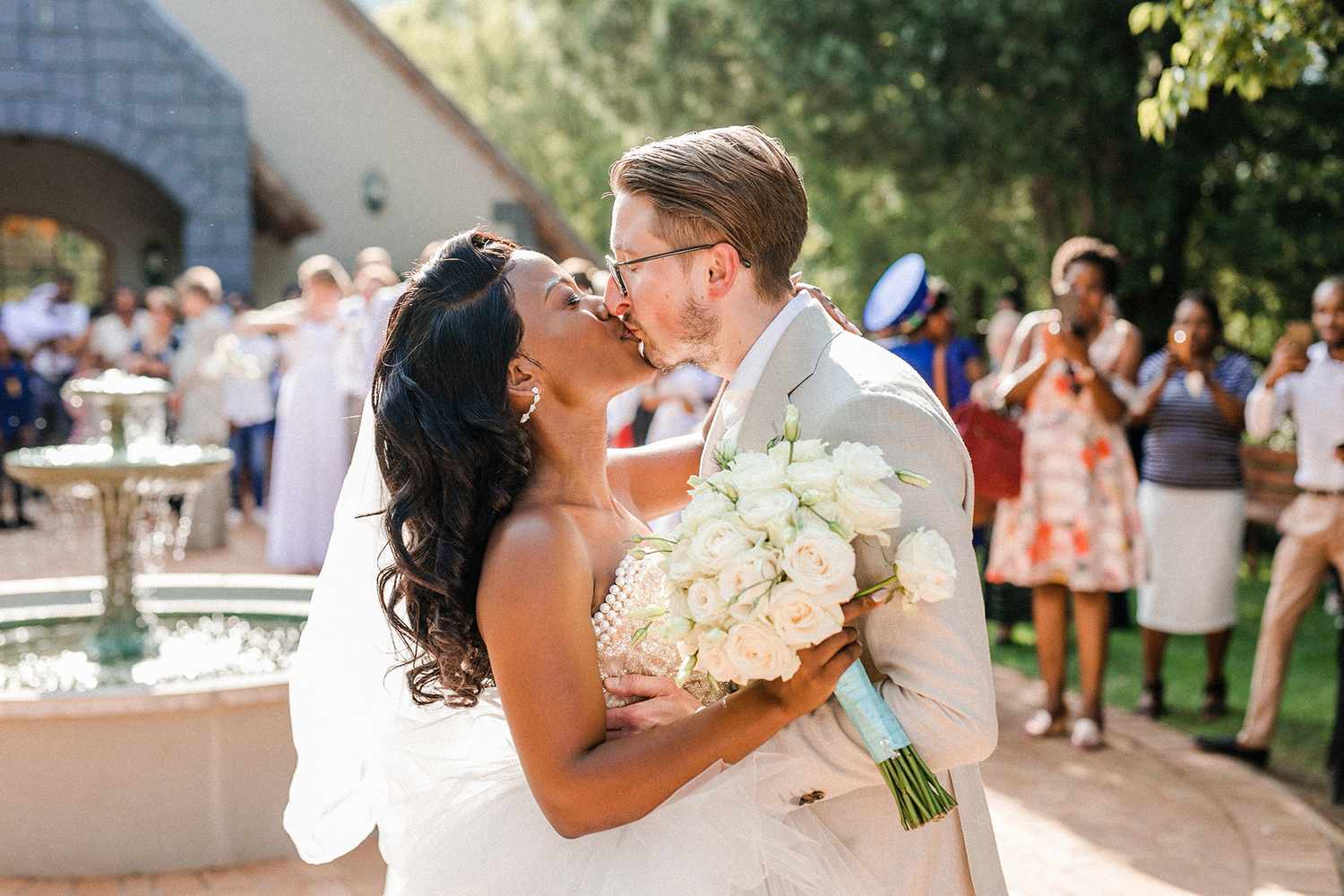 tebogo simon wedding newlyweds kiss couple