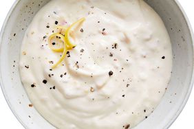 Miso Aioli in white speckles bowl