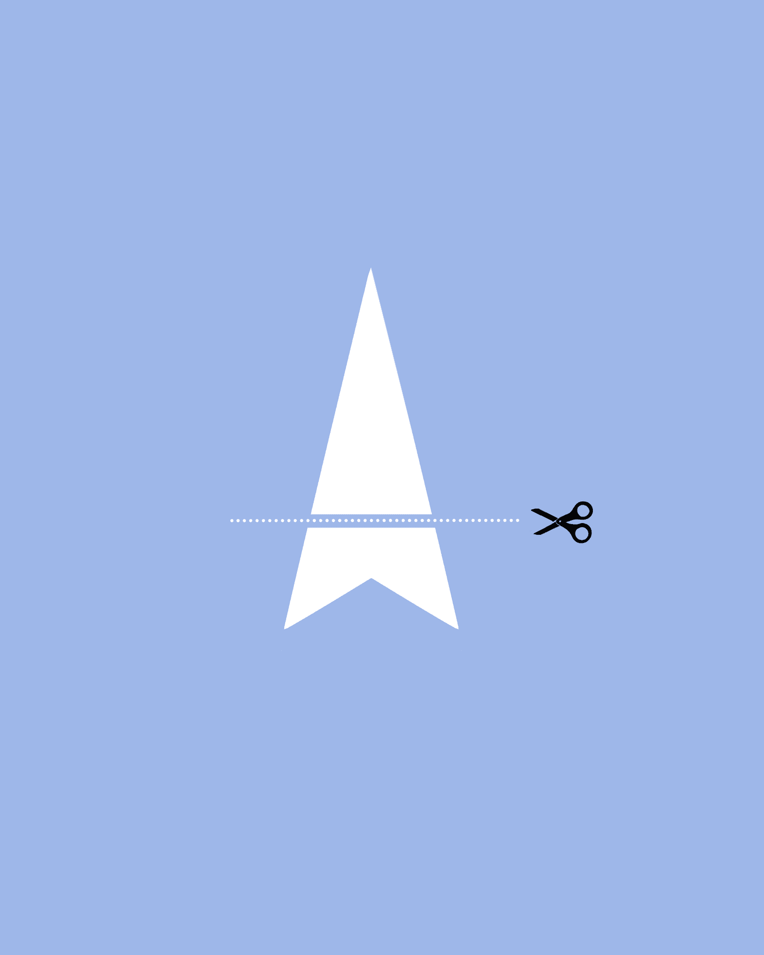 how to make paper snowflakes step six cut bottom with scissors